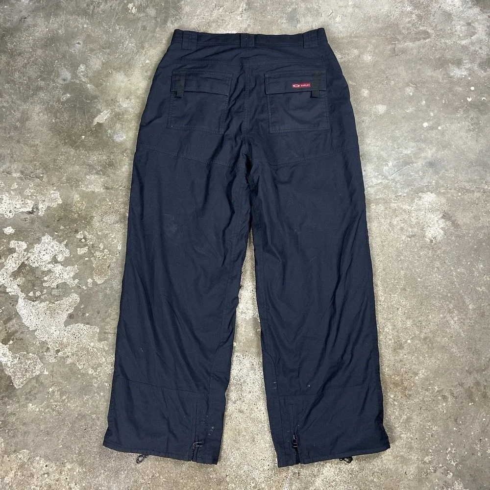 Vintage Y2K Oakley Technical Cargo Pants Size Large Black Fleece Lined Snowboard